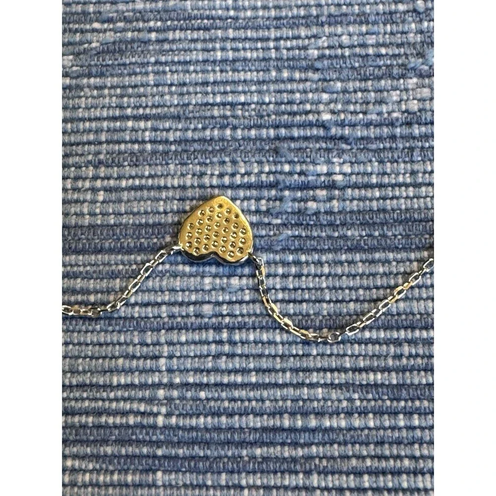 Moissanite Heart Station Necklace 925 Sterling Silver 3.00 CTW NWT 16”+2”